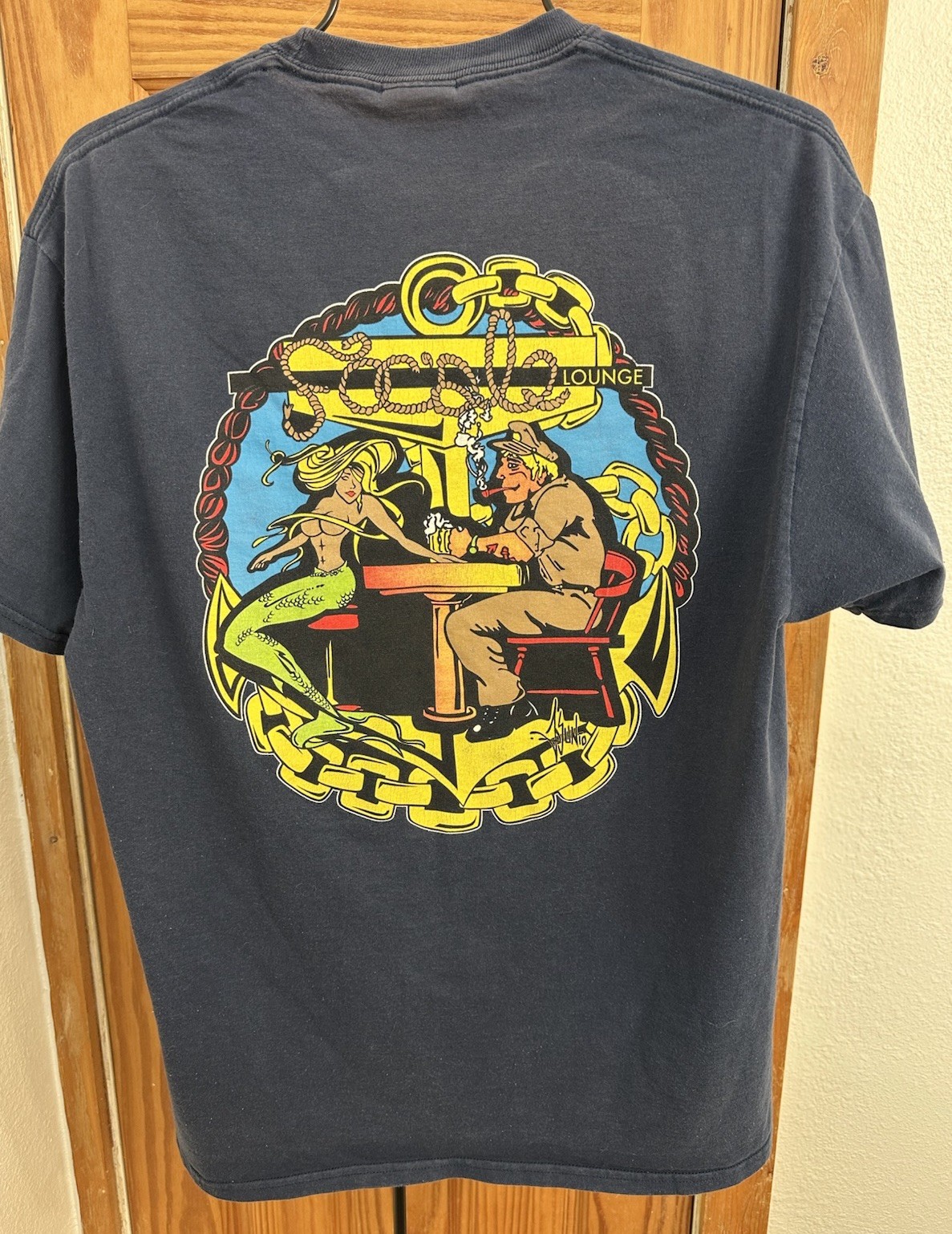 Vtg USN Mermaid & Sailor Foc’sle Lounge Mayport FL Size L 100% Cotton Tee Shirt gallery