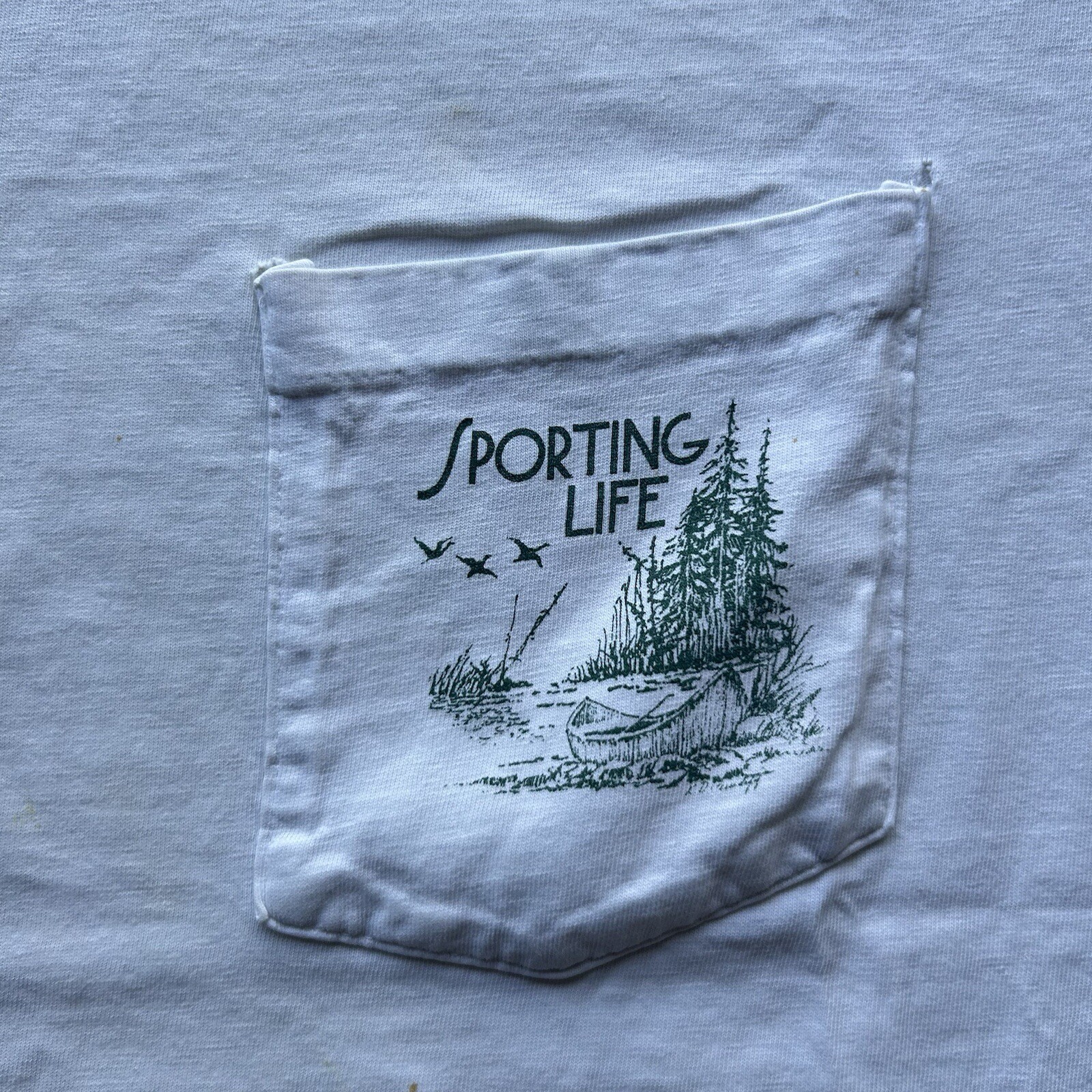 Vintage 90s Sporting Life Shirt Size XL White Deer Nature Pocket Art Animal Buck gallery