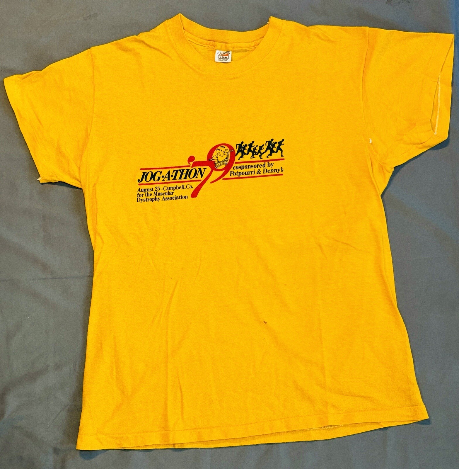 Vintage 70s Muscular Dystrophy Association Shirt Jogathon MDA Dennys 1979 Hanes