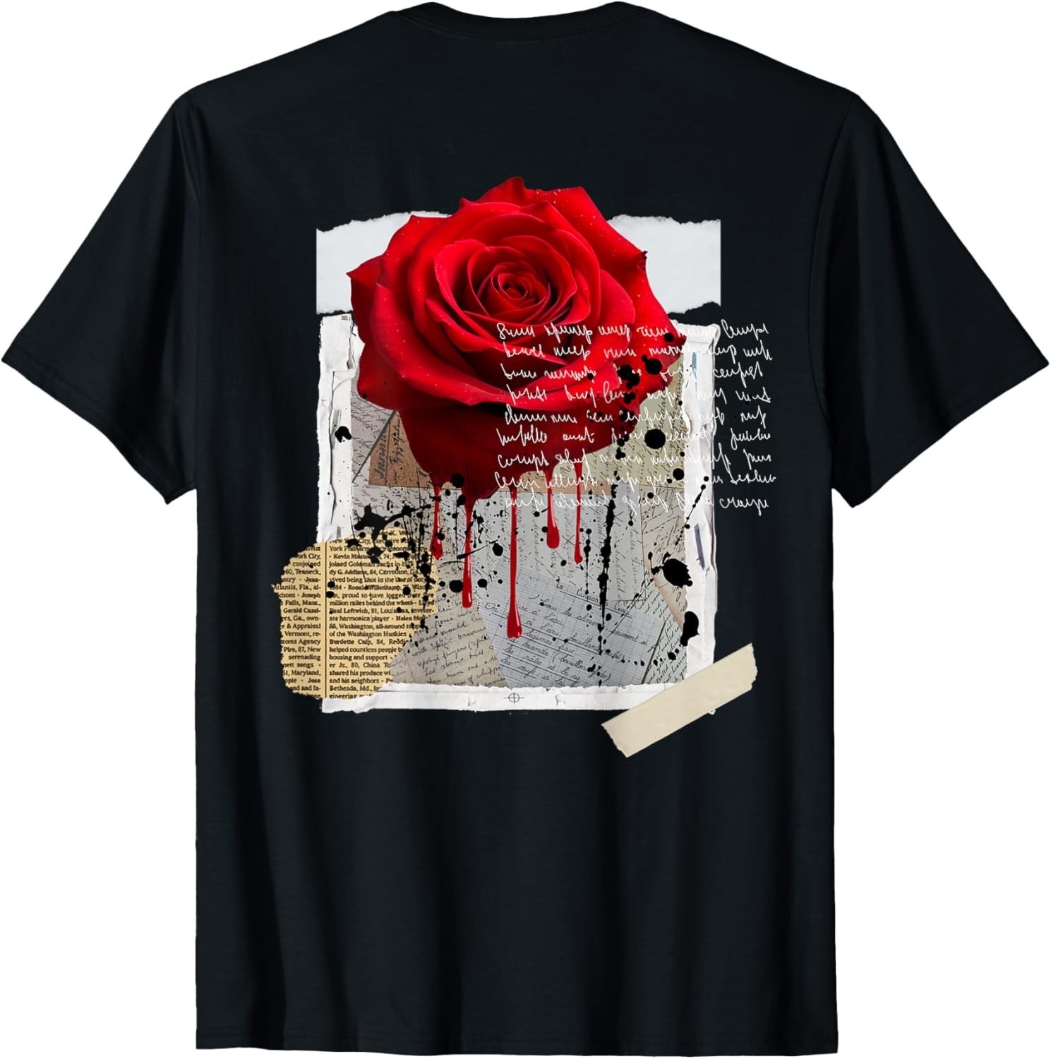 Streetwear Graphic Dark Floral Urban Aesthetic, ON Back T-Shirt unisex T-Shirt gallery