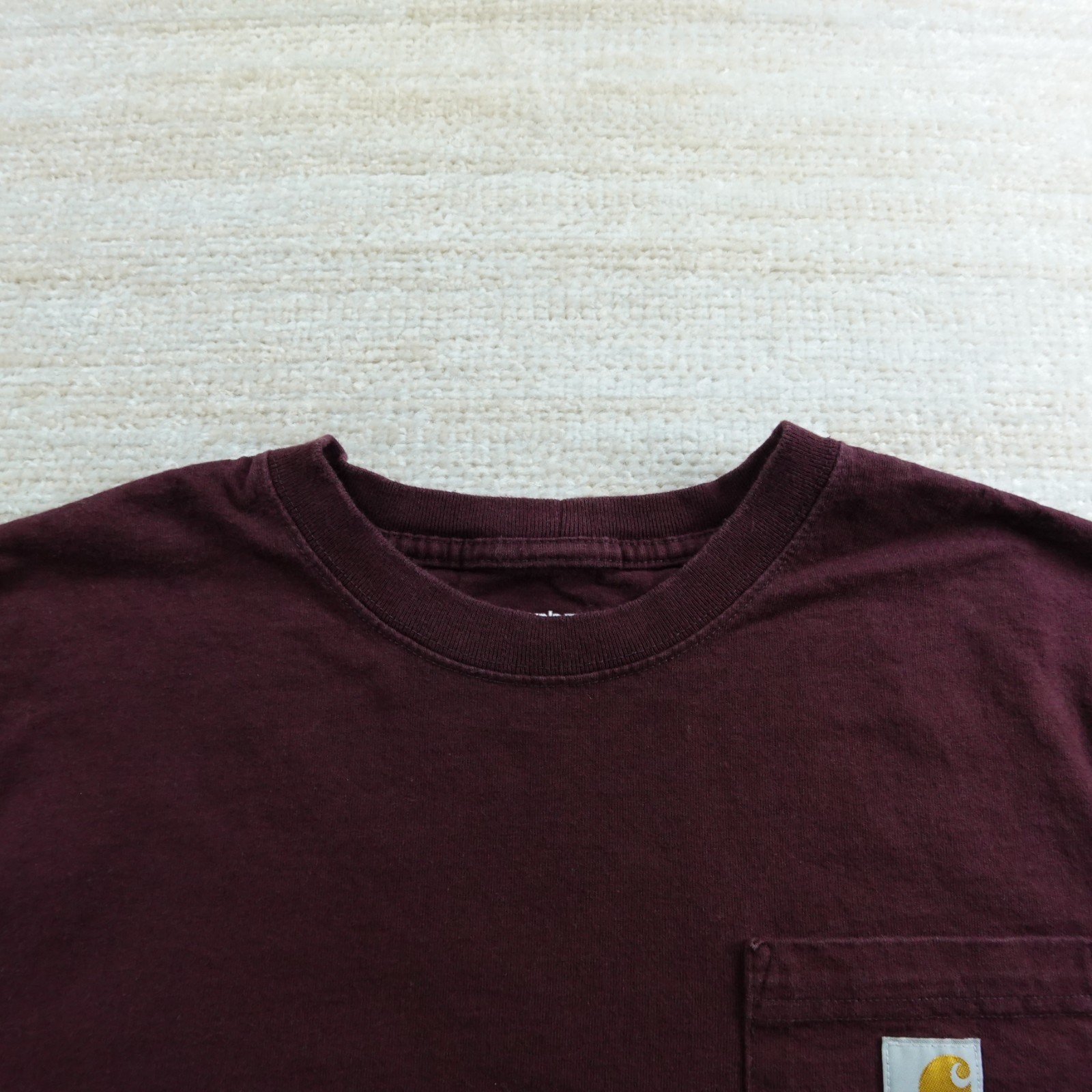 Carhartt Shirt Mens Small Burgundy Loose Fit Pocket Cotton T-Shirt K87 gallery