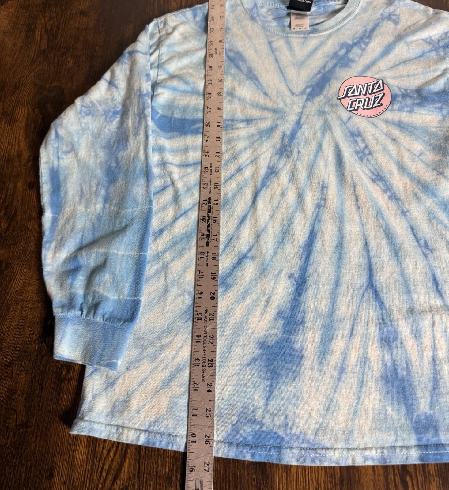 Santa Cruz Skateboards Tie Dye Long Sleeve T Shirt Men's M Blue Pink Surf Skate gallery
