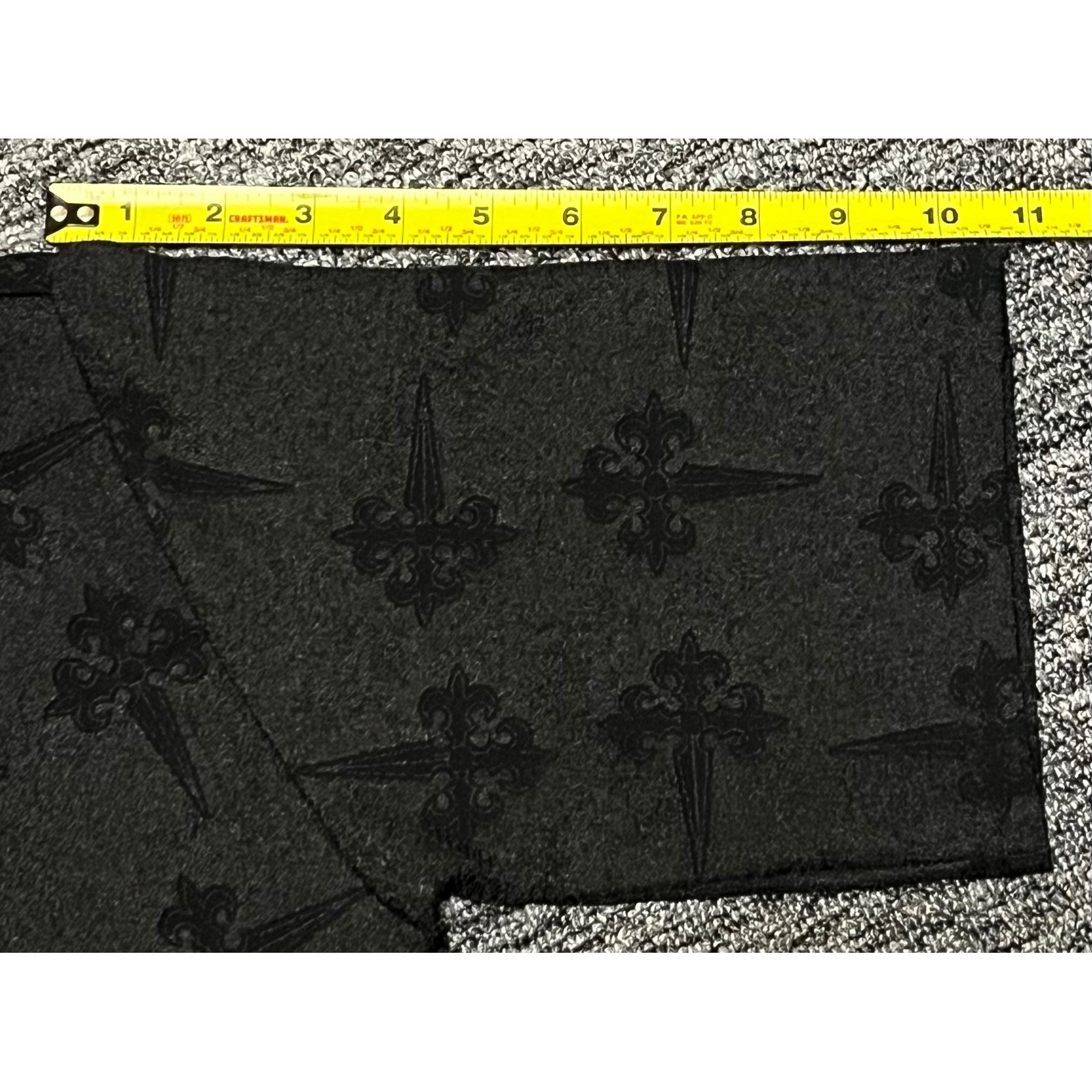 Rhyme Mens Black Embossed Fleur-De-Lis Cross Streetwear T-Shirt Size Medium gallery