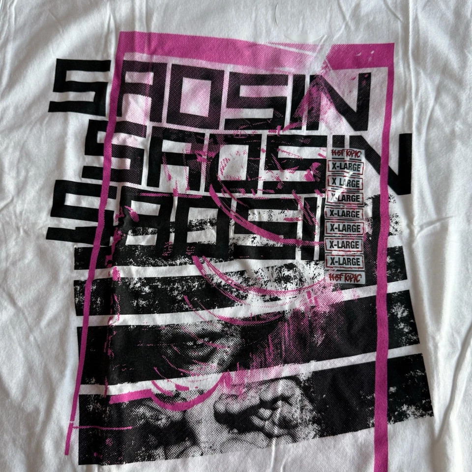 SAOSIN PINK AND BLACK 2006 Tour White T Shirt Size S-5XL SS812