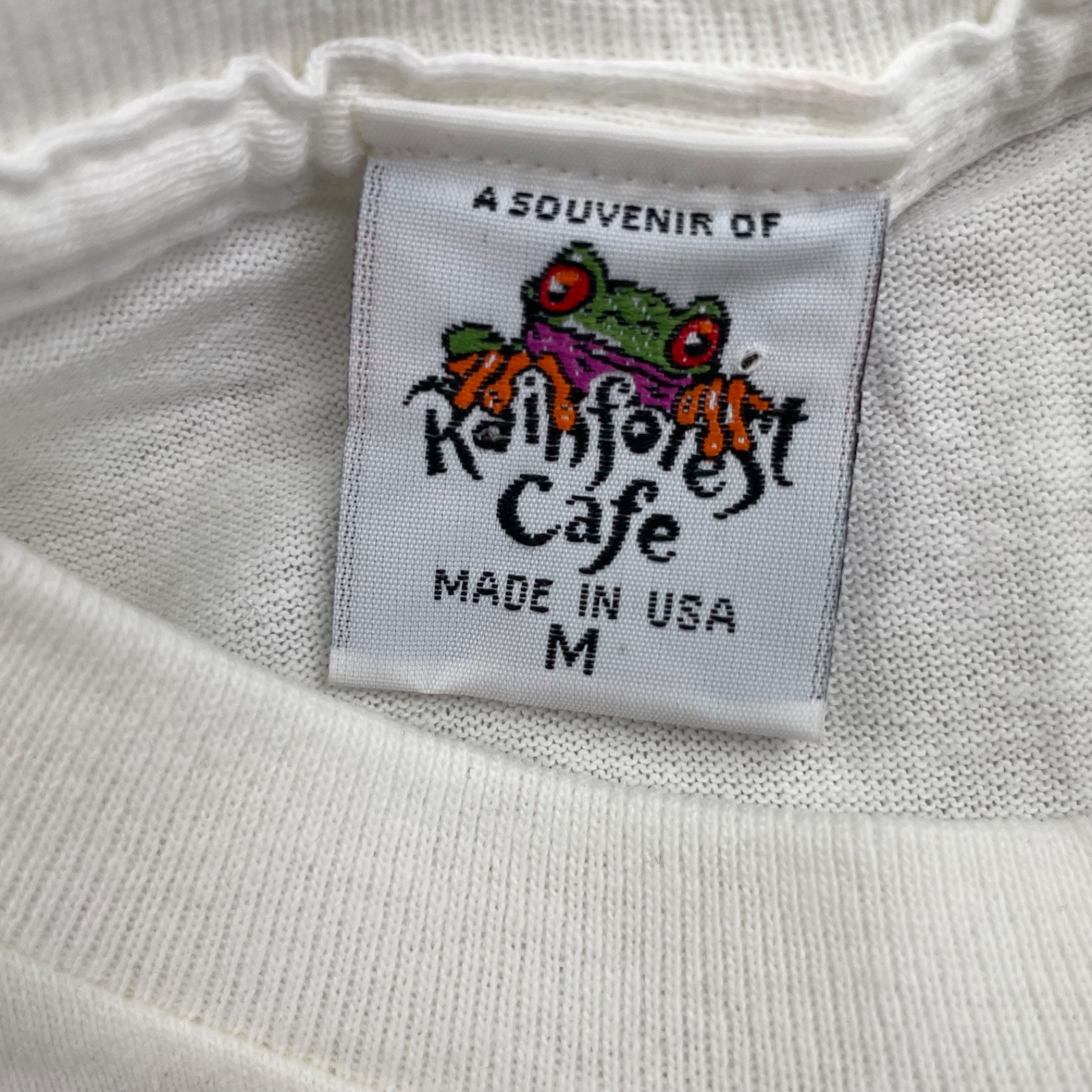 VTG NEW Rainforest Cafe Men's Single Stitch T-Shirt White/Frogs • USA • Medium gallery