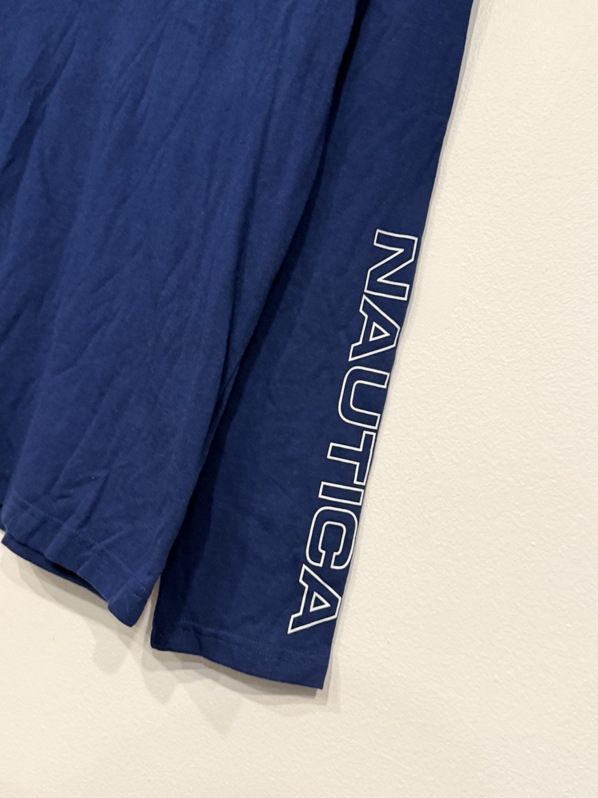 NEW Nautica '1983 Sailing' Shirt Size Medium Navy Long Sleeve Cotton Crew Jersey gallery