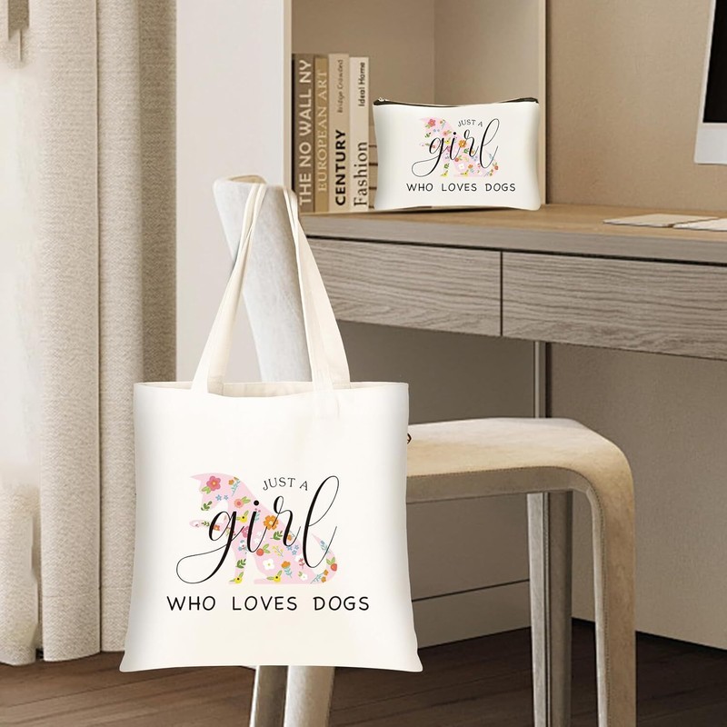 Dog Lover Gifts Canvas Tote Bag – Cute Dog Mom Reusable Grocery Bag for Women gallery