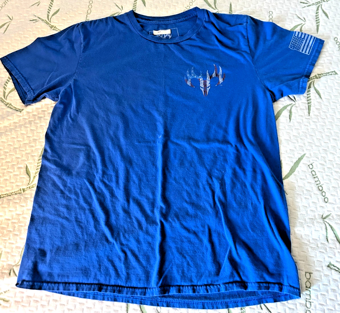 Buckwear “Home of the Free, Home of the Brave” Blue T-Shirt, Med. Mens