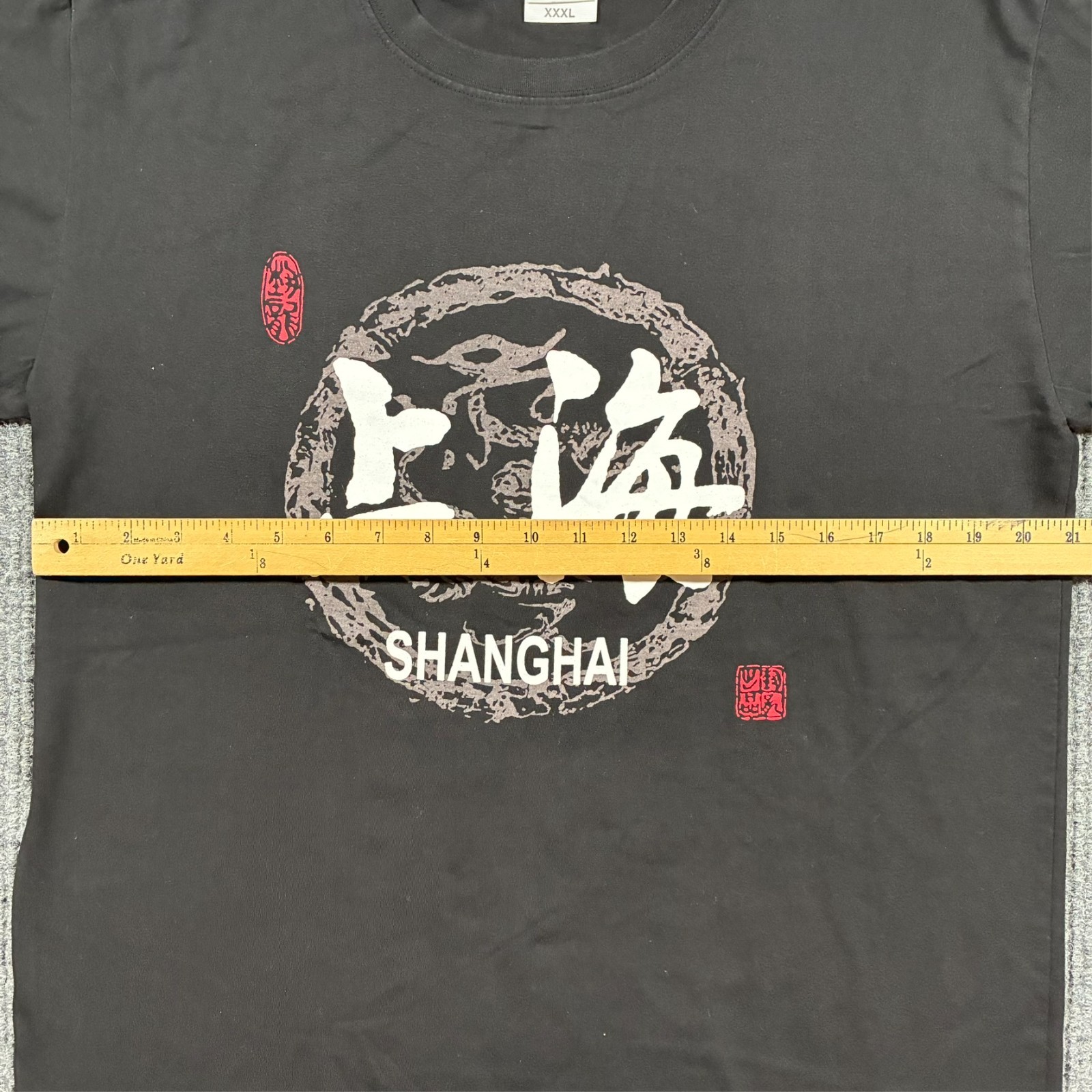 Shanghai China Dragon Graphic T Shirt 3XL Black Chinese Calligraphy Streetwear gallery