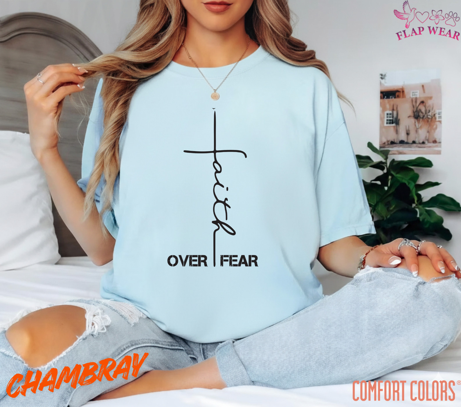 Unisex Faith Over Fear Chri T-Shirt, Men T shirt,Women T shirt Gift Religion Top gallery