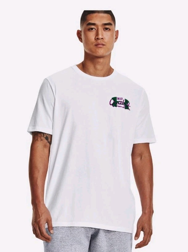 Under Armour Men's Extra Large XL Vintage Type T-Shirt White Loose NWT gallery