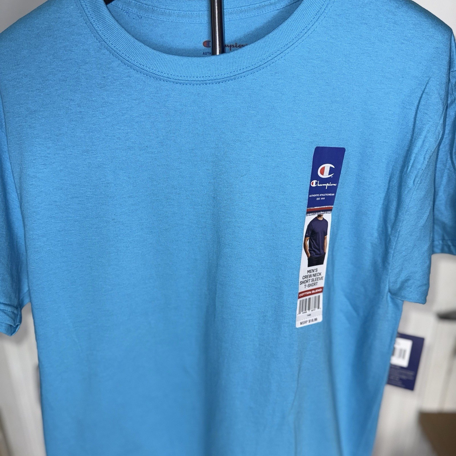 🔥 Champion Men Short Sleeve Cotton Jersey New Crewneck T-shirt Size.M T425 gallery
