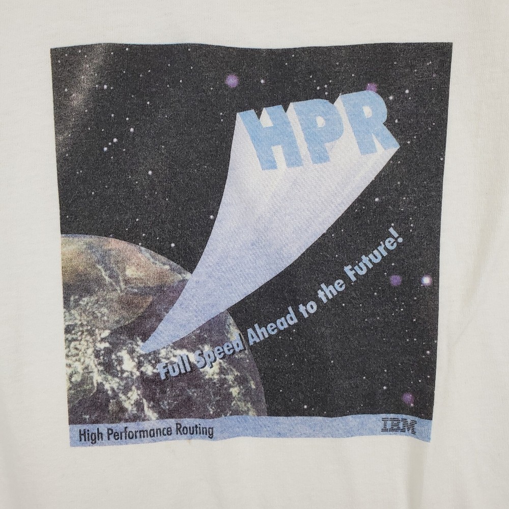 Vintage 90s IBM High Performing Routing HPR Computer Technology Promo XL T Shirt