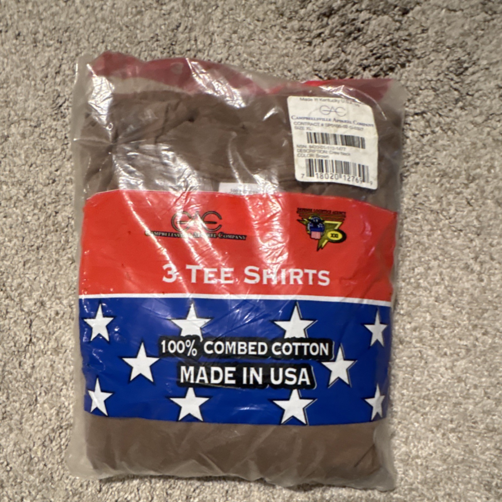 Commerciale Apparel Company 3PK Men's Brown Short Sleeve XL 100% Combed Cotton gallery