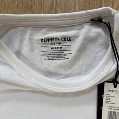 Kenneth Cole Men’s Lightweight Knit T Shirt Stretch Breathable Soft Cotton White