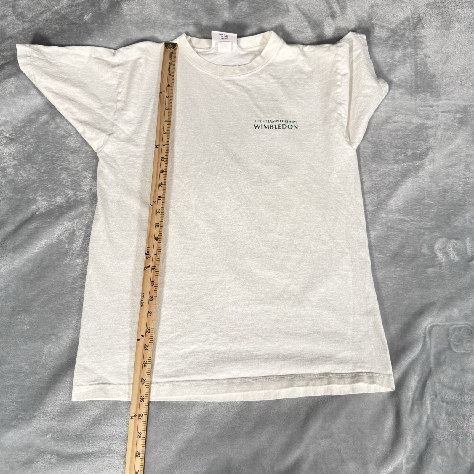 Vintage Wimbledon Tennis T Shirt Mens M Slim Fit Cropped Made In USA 90s gallery