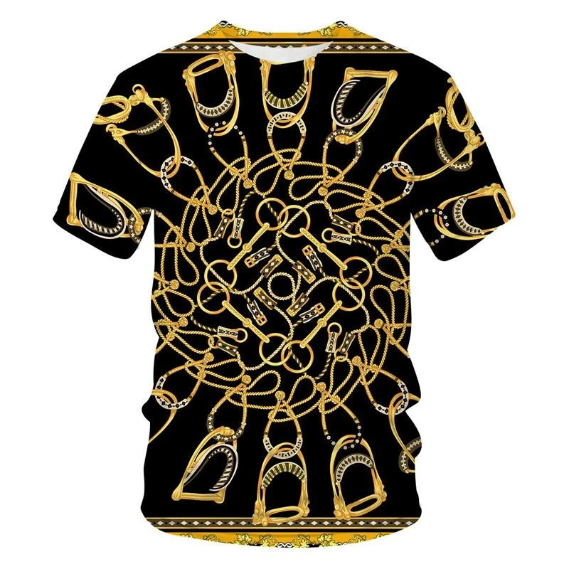 Men Unisex Baroque Golden 3D Print T-Shirt Crew Neck Streetwear Tee 2XS-5XL gallery