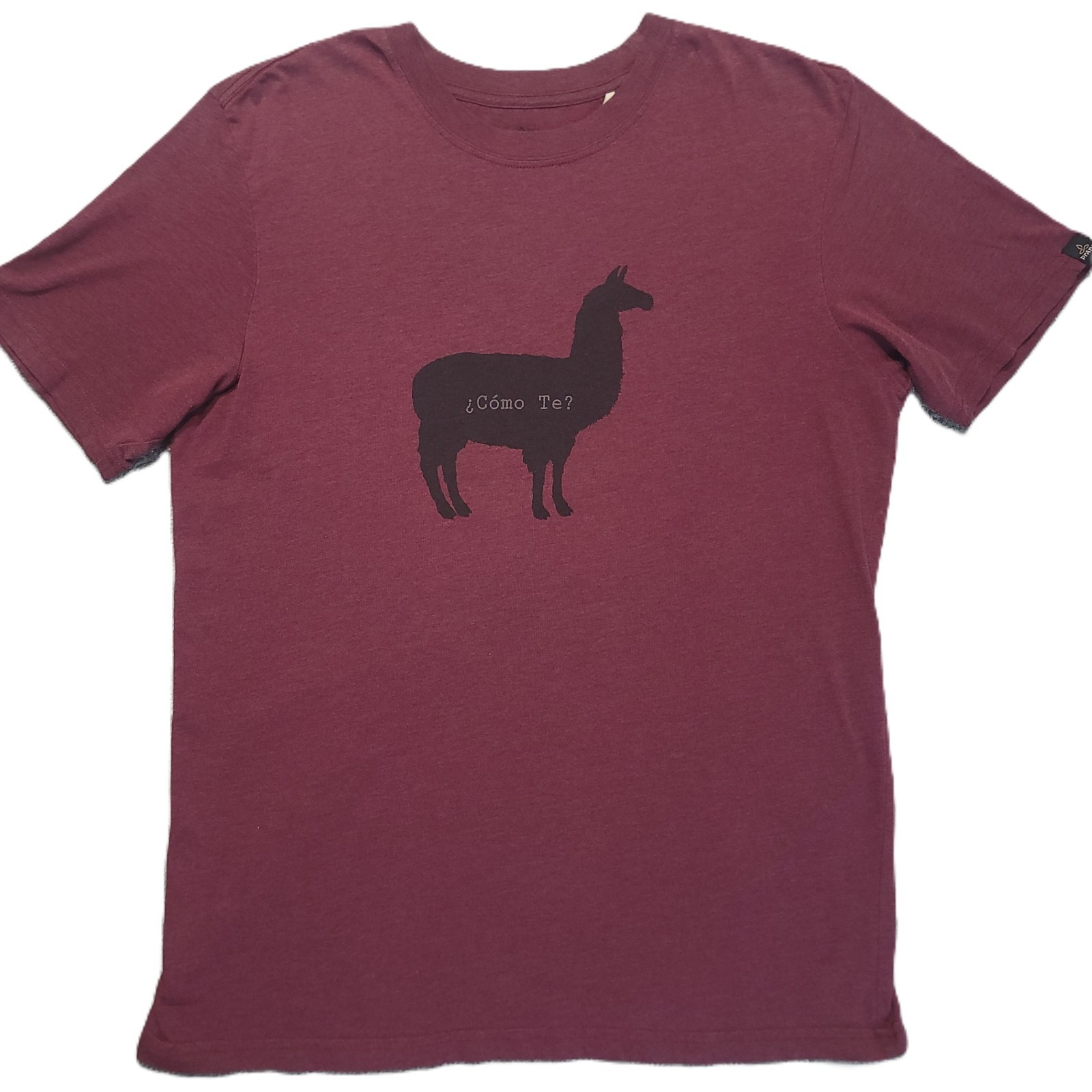 prAna Journey T Shirt Mens M Burgandy Short Sleeve Como Te Llama Graphic Tee gallery