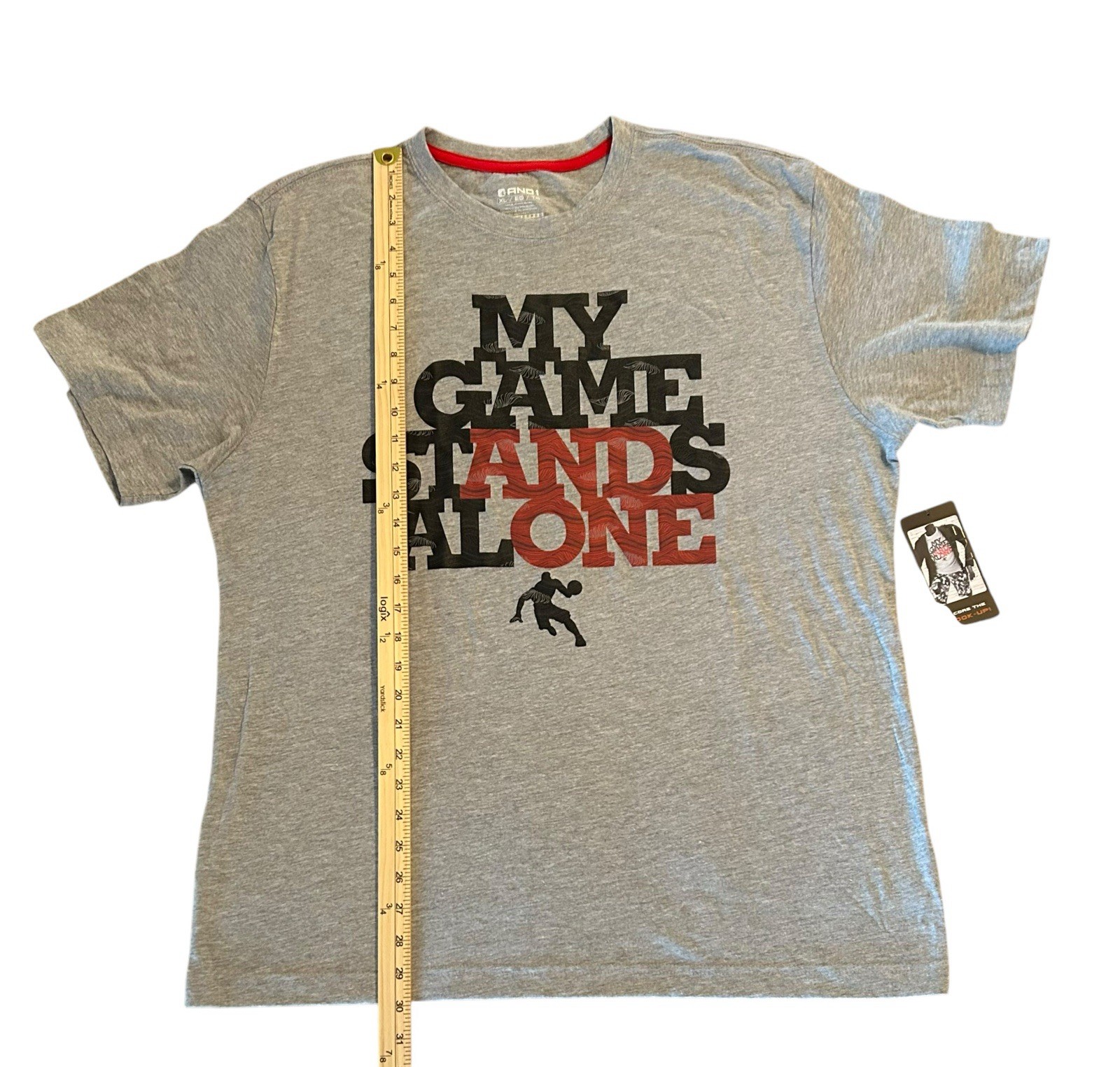 NEW With Tags AND1 Basketball Retro Style Gray Graphic T-Shirt Men’s XL gallery
