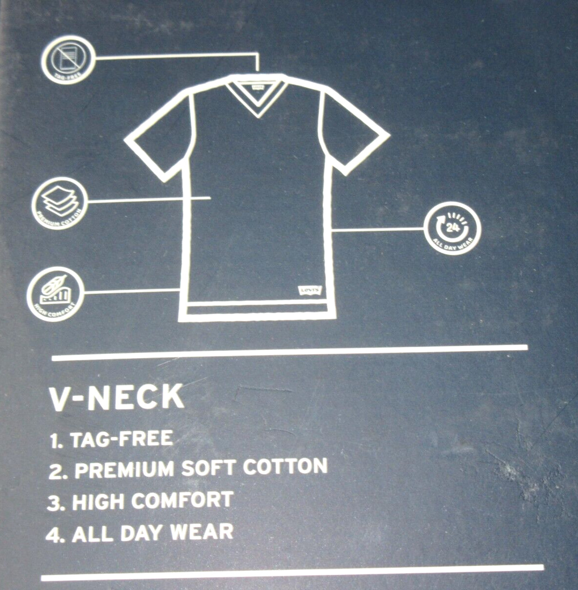 Levi's Men's V-Neck Premium Cotton 3 Pack Tee shirts White NIB Ships Free gallery