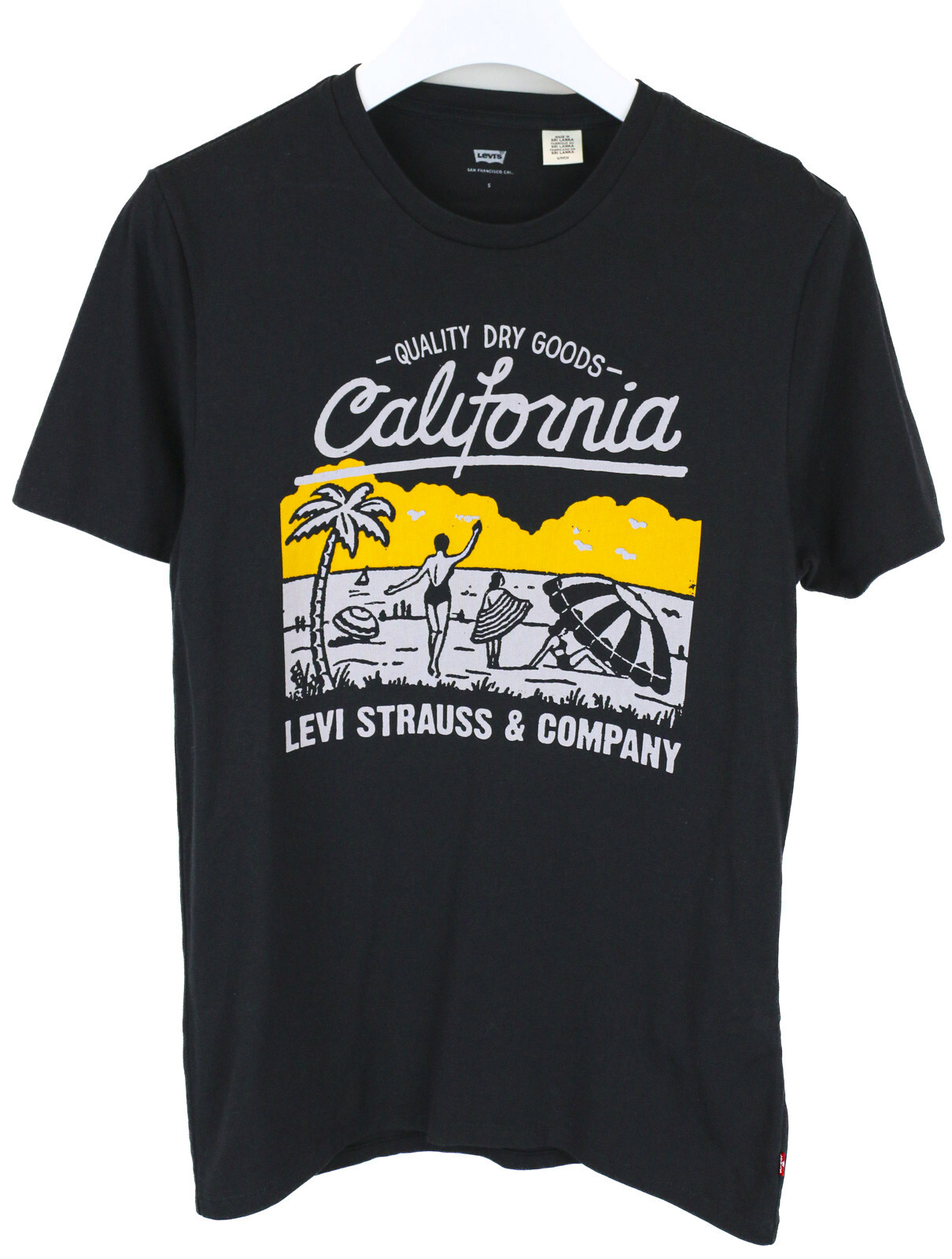 LEVI’S T-Shirt Men’s S (SMALL) Crew Neck Short Sleeve Print Stretch Black