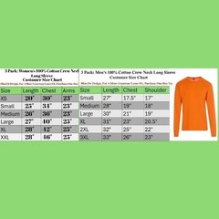 6 Pack: Long Sleeve High Visibility NON ANSI Hi VIS T-Shirt Safety Orange Shirts