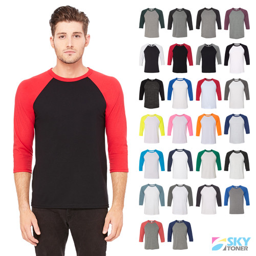 Bella Canvas TriBlend Raglan 3/4 Sleeve Baseball Soft Blend Jersey T-Shirt 3200