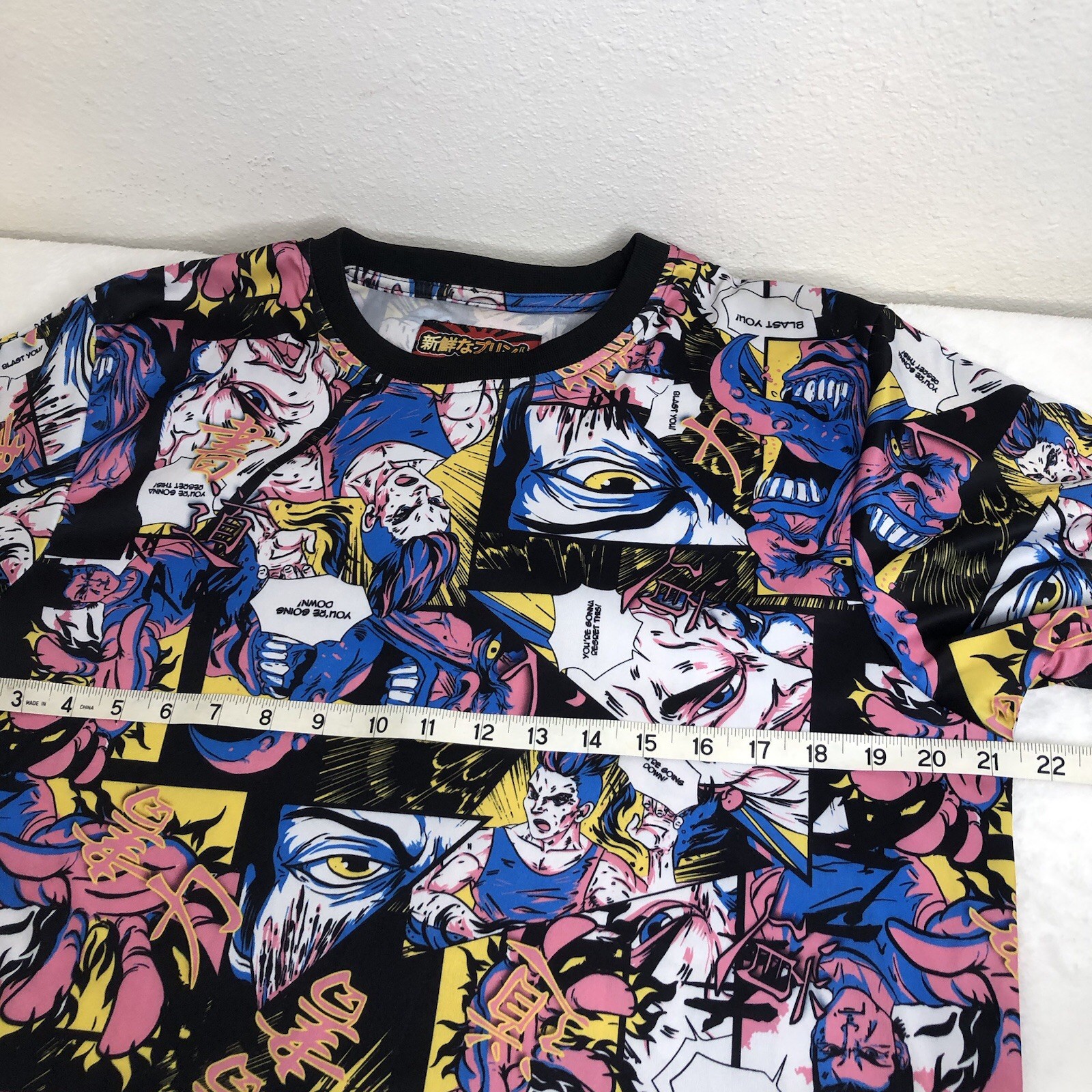 Anime All Over Print T-Shirt Fresh Prints Of Tokyo Drill Clothing Co -Size Large gallery