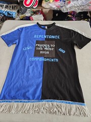 100% Cotton Two Tone Blue/Black Repentance, Laws and Commandments All Praises to