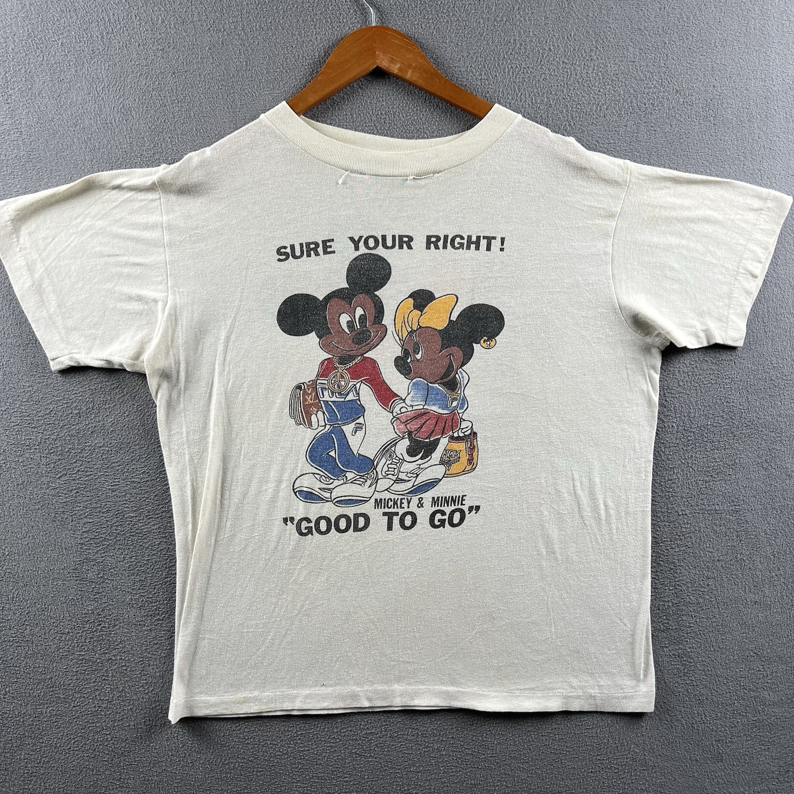 Vintage Mickey Mouse Good To Go Shirt Mens Large Rap Hip Hop Parody Distressed gallery