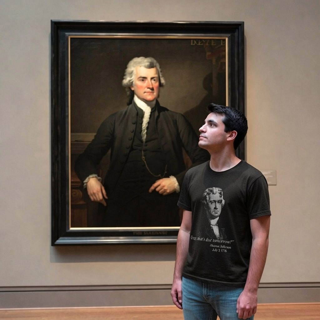 Mens That's Due Tomorrow? Thomas Jefferson T Shirt Funny 4th of July USA Patroit gallery