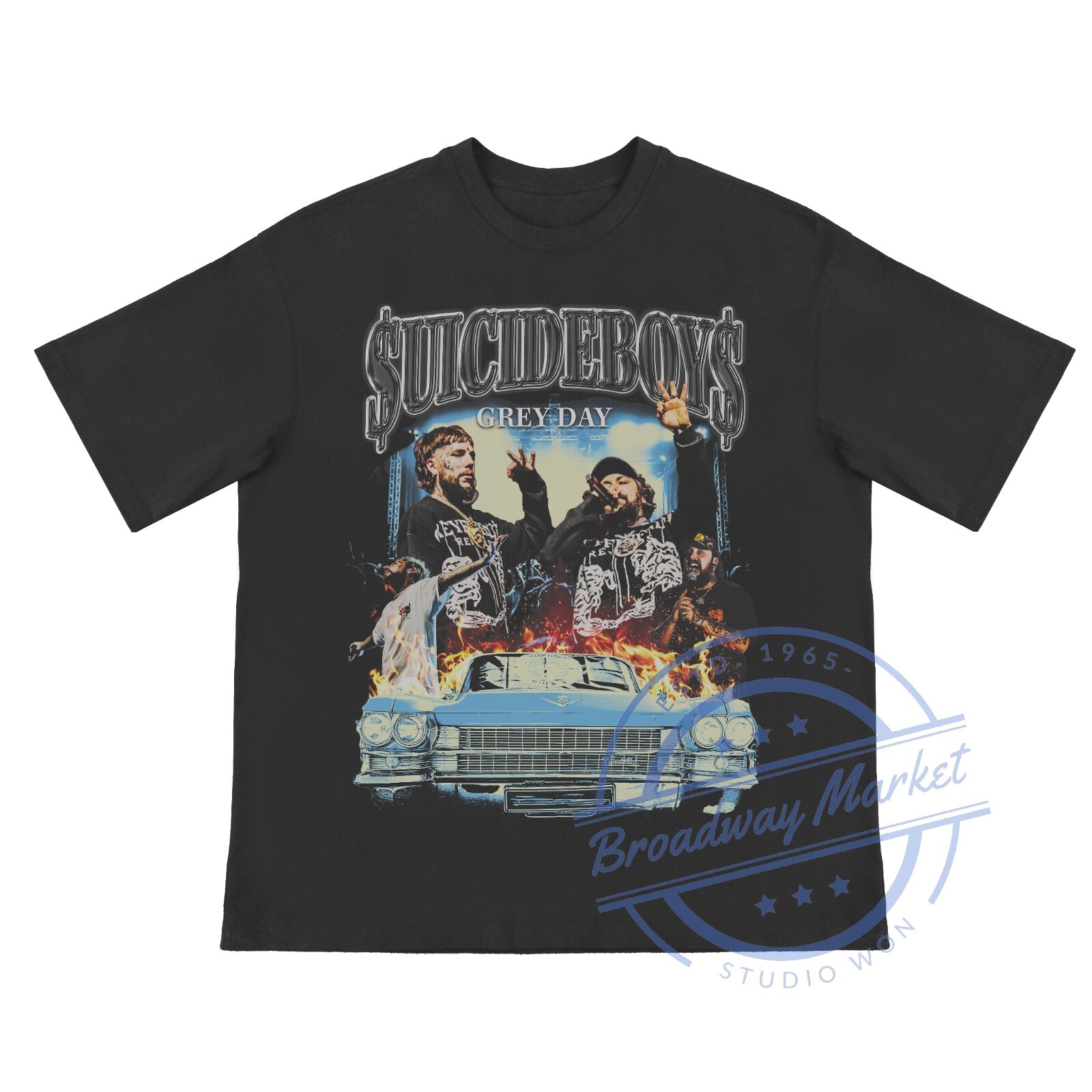 $uicideboy$ Grey Day Tour Merch T-Shirt Heavyweight Oversized Tee