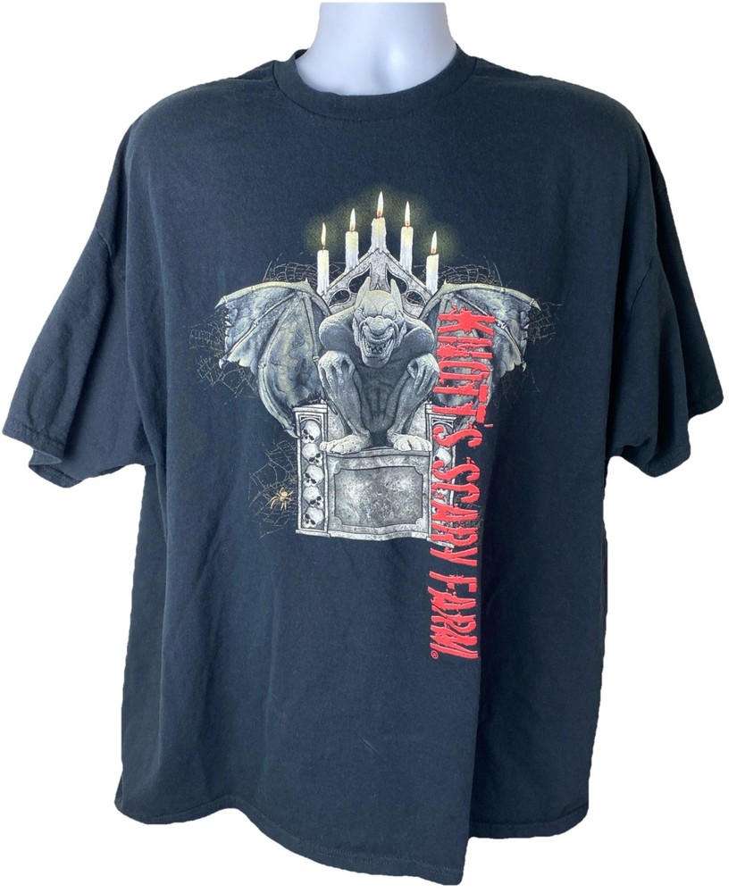 Knotts Scary Farm Oiginal Gargoyle Black T Shirt Men’s Size 2XL