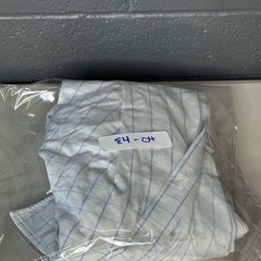 Bugatchi Brand – White and Light Blue Grid Men’s Dress Shirt 16.5 – 34/35