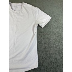 BYLT Basics Drop Cut Lux Short Sleeve White Tee Shirt Mens Medium Curved Hem