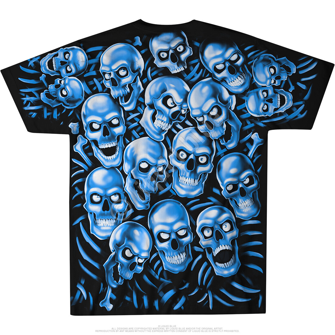 JUICY J STAY FLY-SKULL PILE- BLUE GLOW N DARK-T-SHIRT S-M-L-XL-XXL Halloween gallery