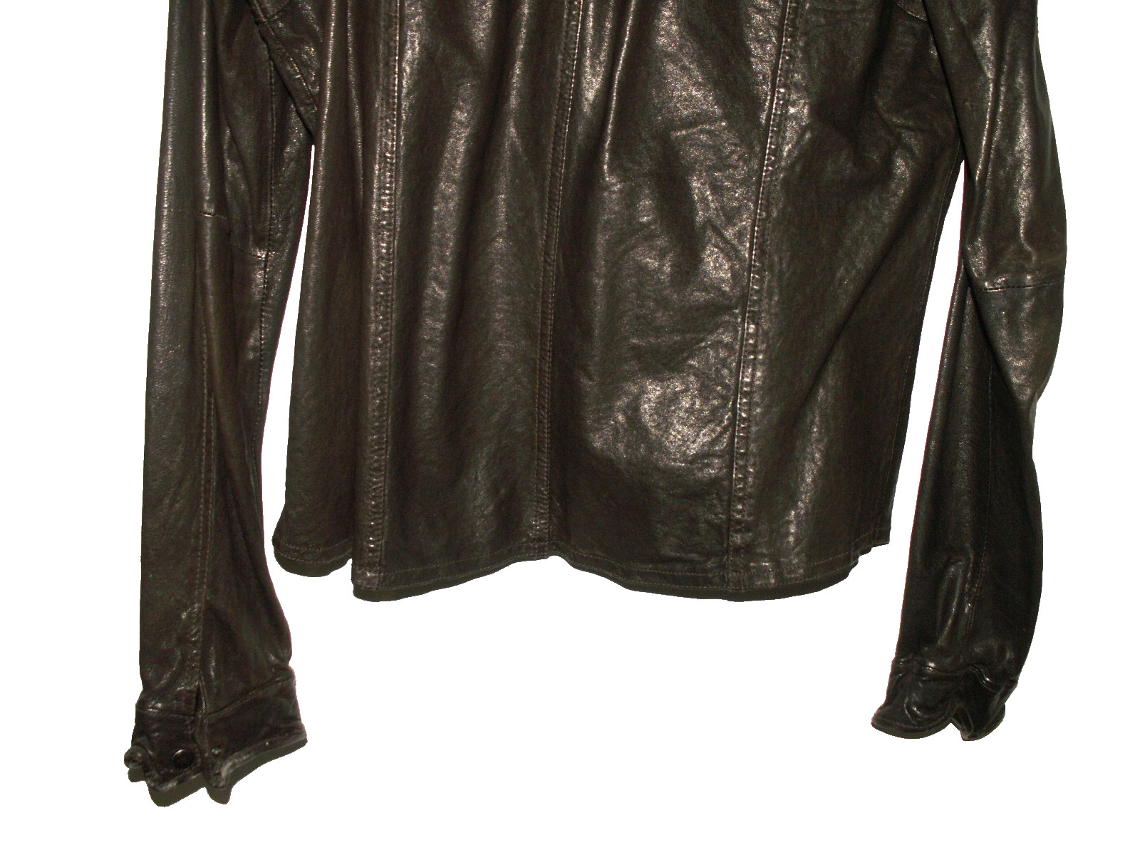 Men's All Saints MCKAY LEATHER SHIRT jacket overshirt XL (ref80) £199.99!!!!! gallery