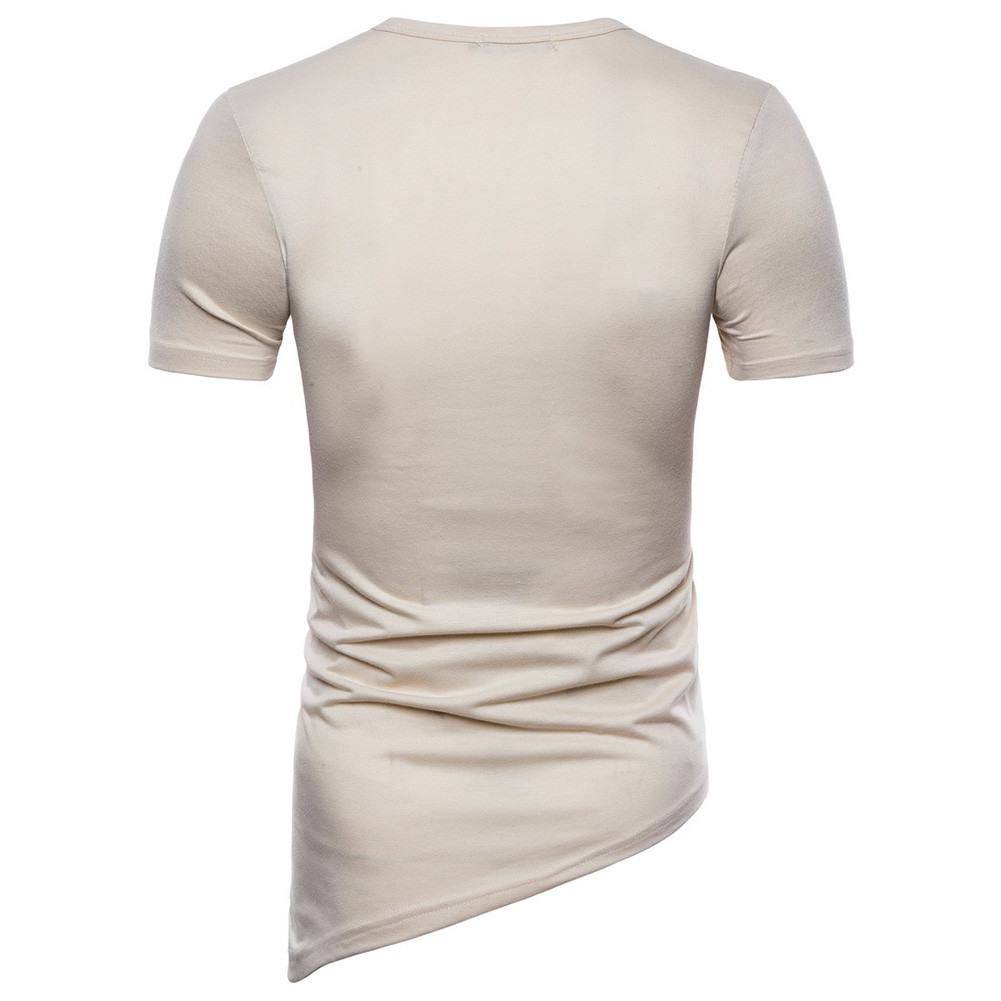 Men's Irregular Shirt Short Sleeve Muscle Tee T-shirt Casual Top Blouse gallery