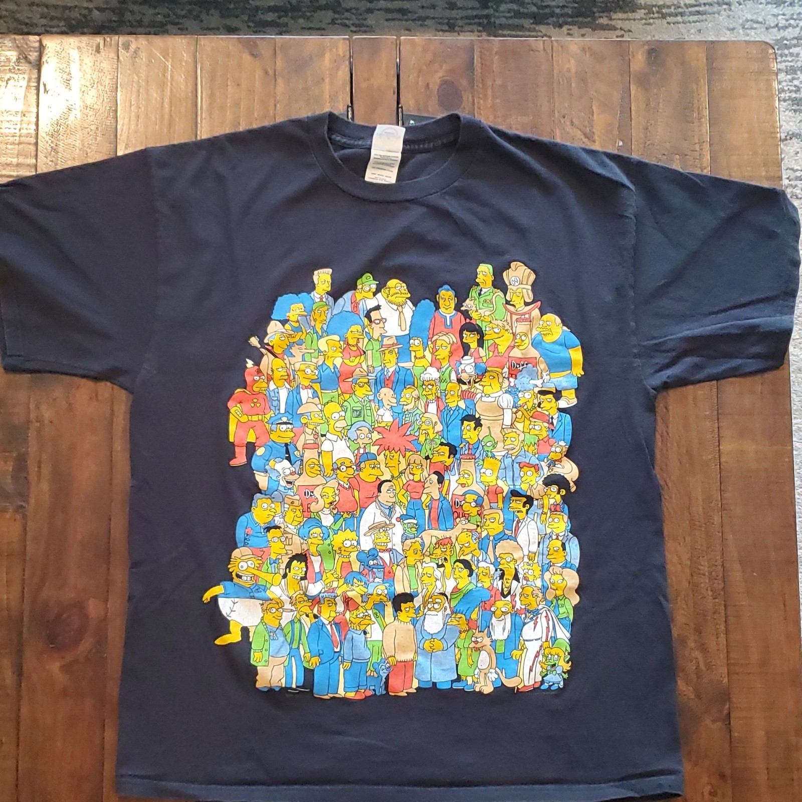 Delta Pro Weight Graphic Print The Simpsons Homer Bart Black Cotton T-Shirt XL