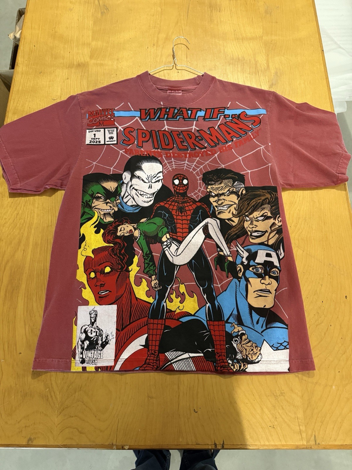 Vintage Rush T-shirt What If Spiderman Size Large Shaka Wear Tag Heavy Duty gallery
