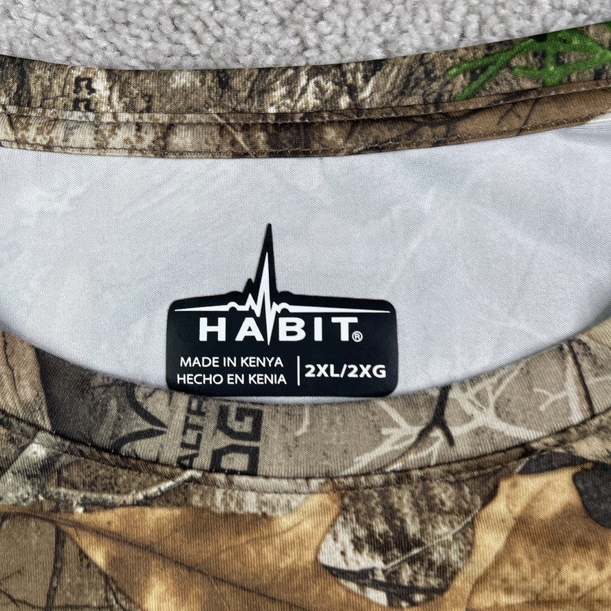 Habit Shirt Mens 2XL Brown Realtree Edge Camo Performance Hunting Scent Factor gallery