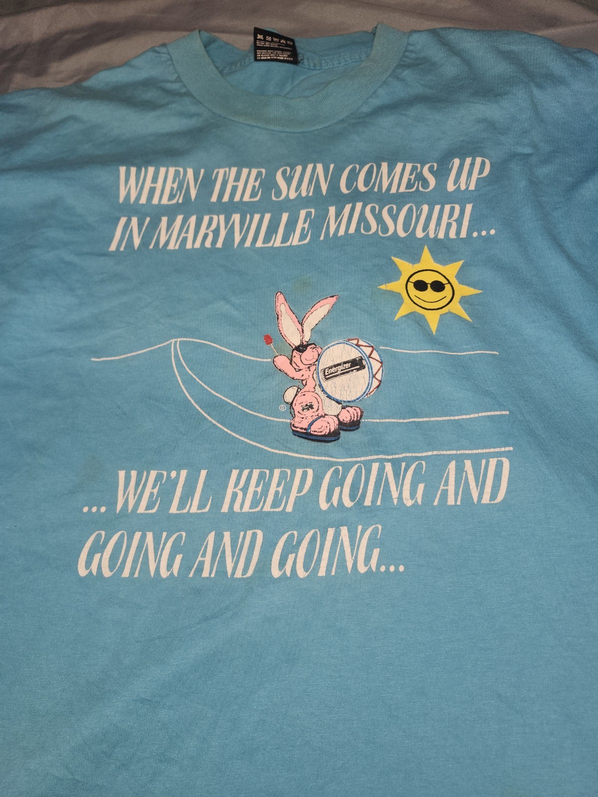 Vtg Energizer Bunny T Shirt 90s Single Stitch Maryville Missouri Double Sided gallery