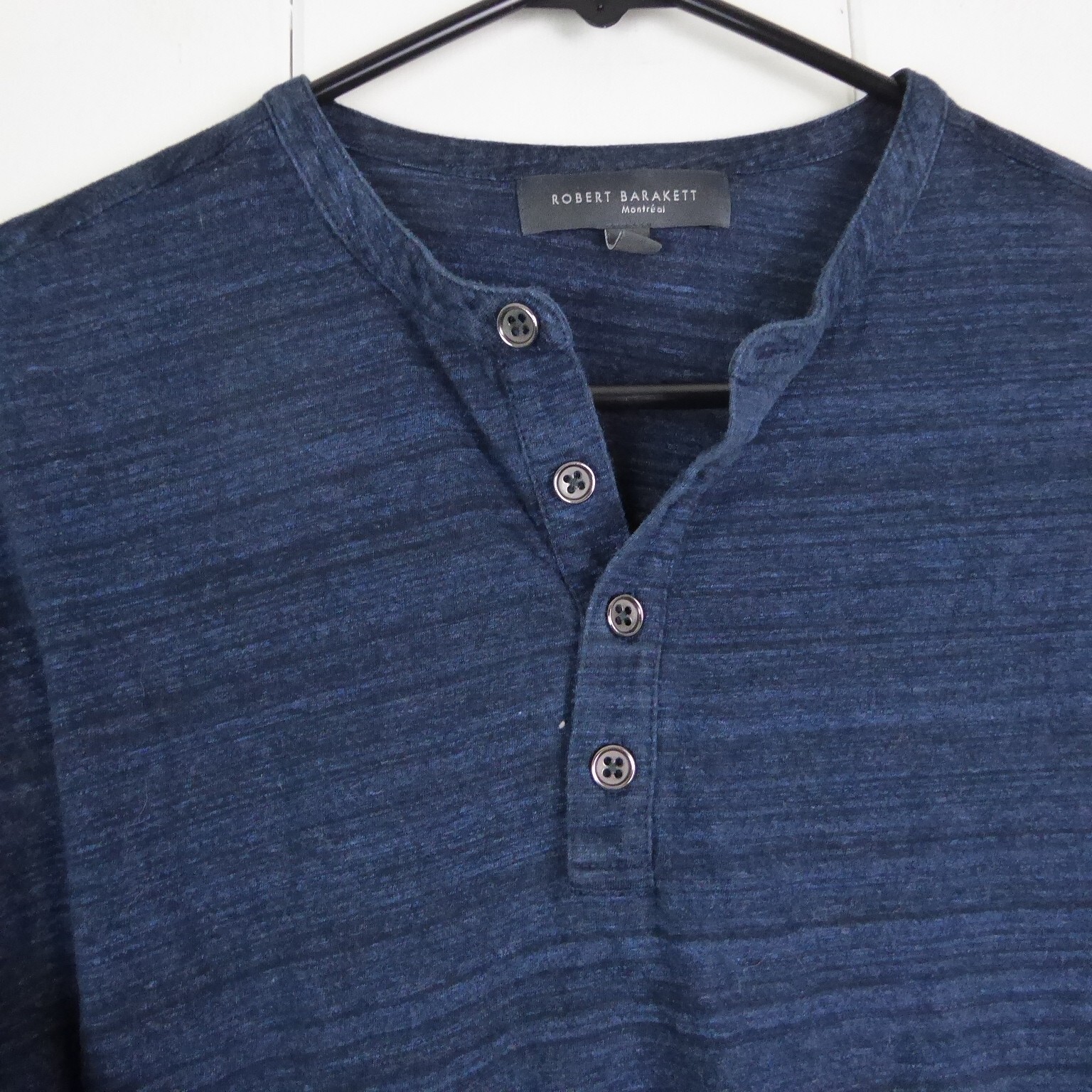 Robert Barakett Shirt Mens SZ M Henley Long Sleeve Classic Casual Preppy Modern gallery