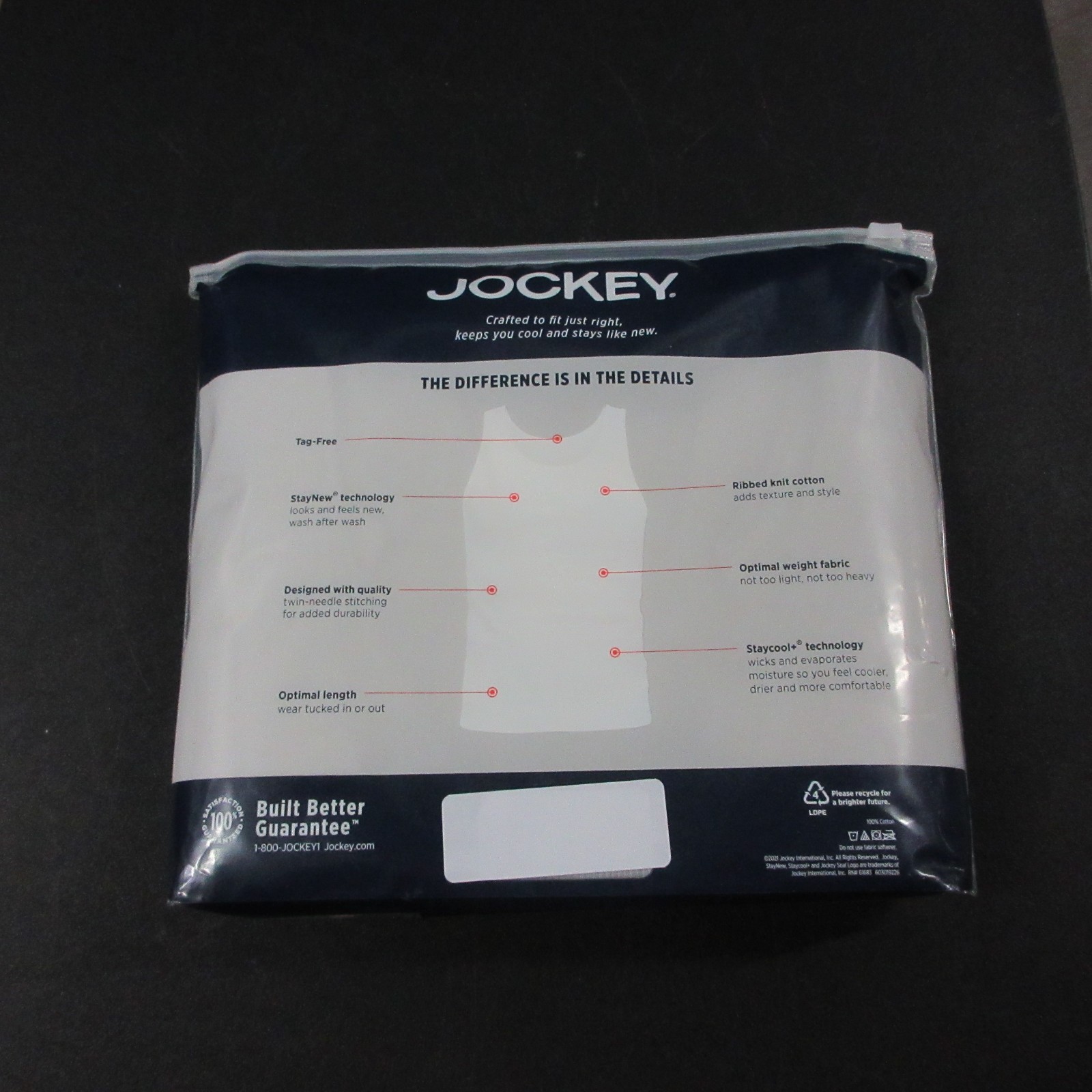 New Jockey 4 Pack Men's Stay Cool Cotton Tanks Size Extra Large XL White gallery
