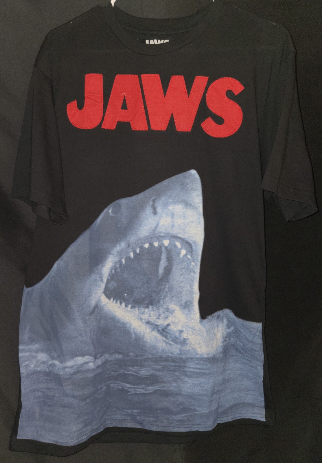 Reason x Jaws Movie Large Black T-Shirt Embroidered