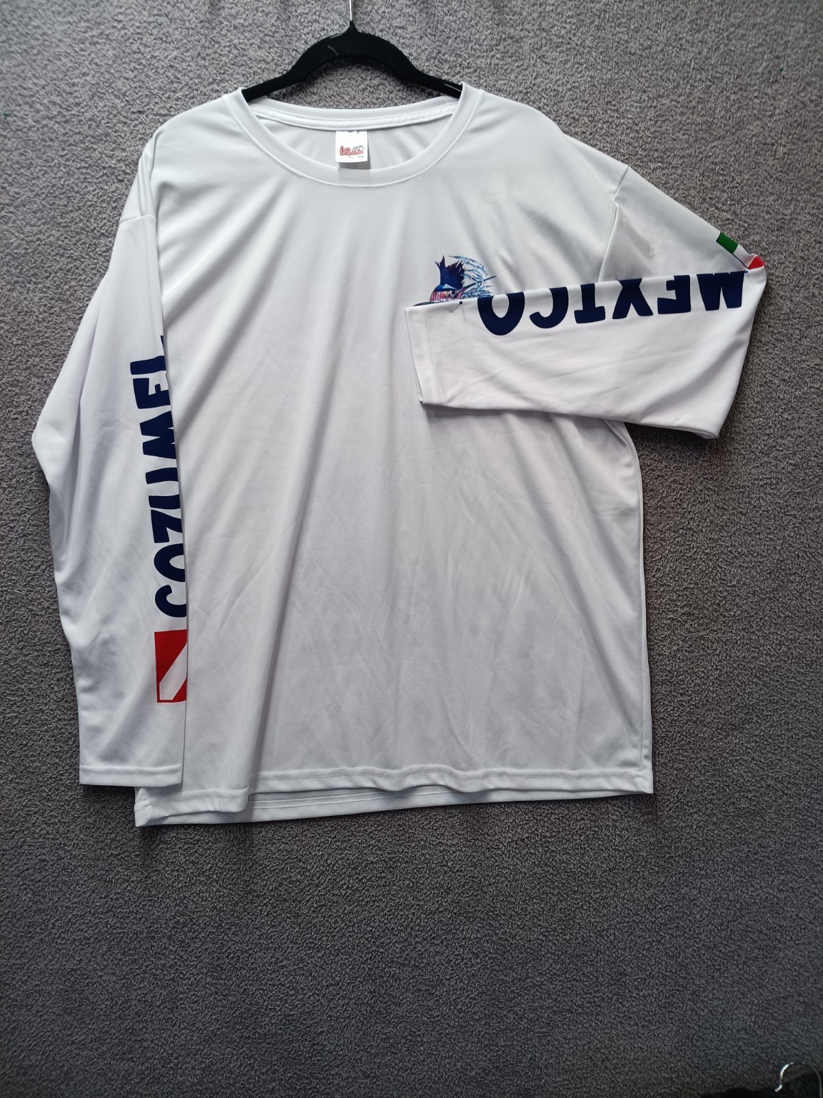 La Iguana Cozumel Mexico Fishing Shirt XXL White Long Sleeve Graphic Tee NWOT