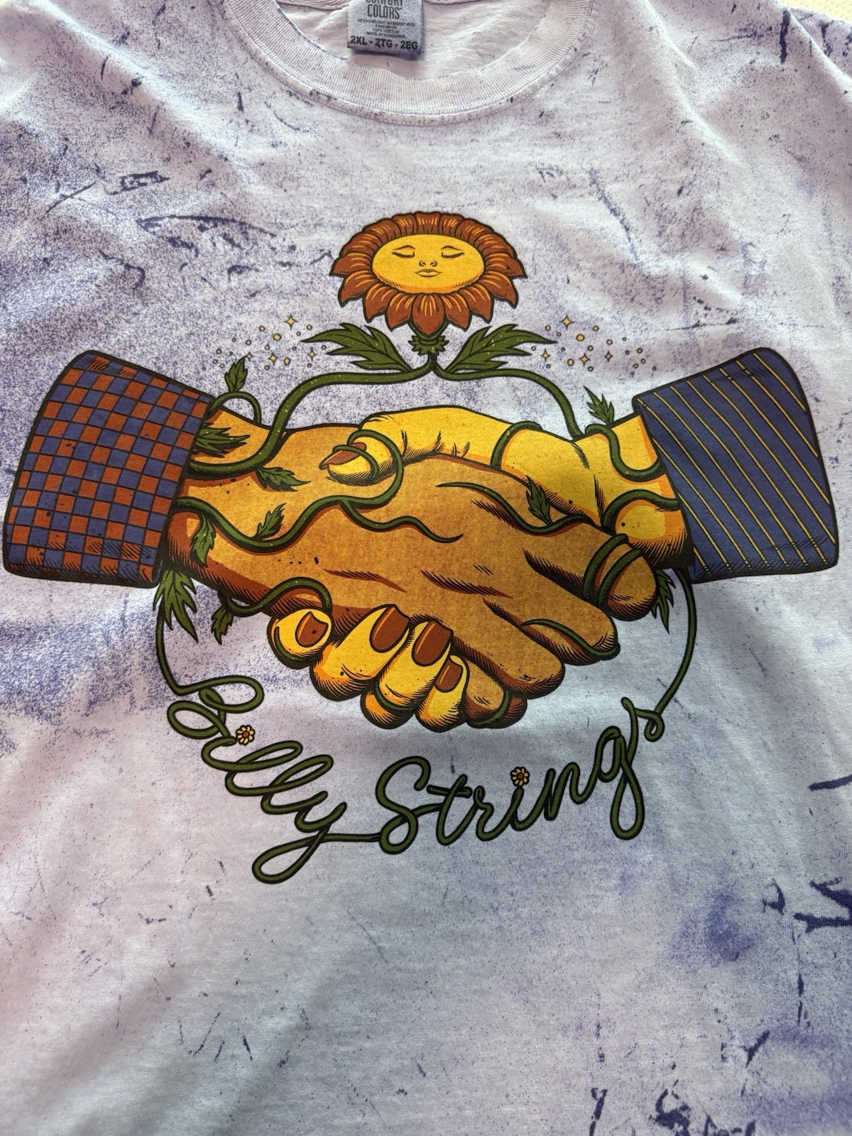 Billy Strings - Handshake T-Shirt Purple XXL 2XL Spring Tour 2025 gallery