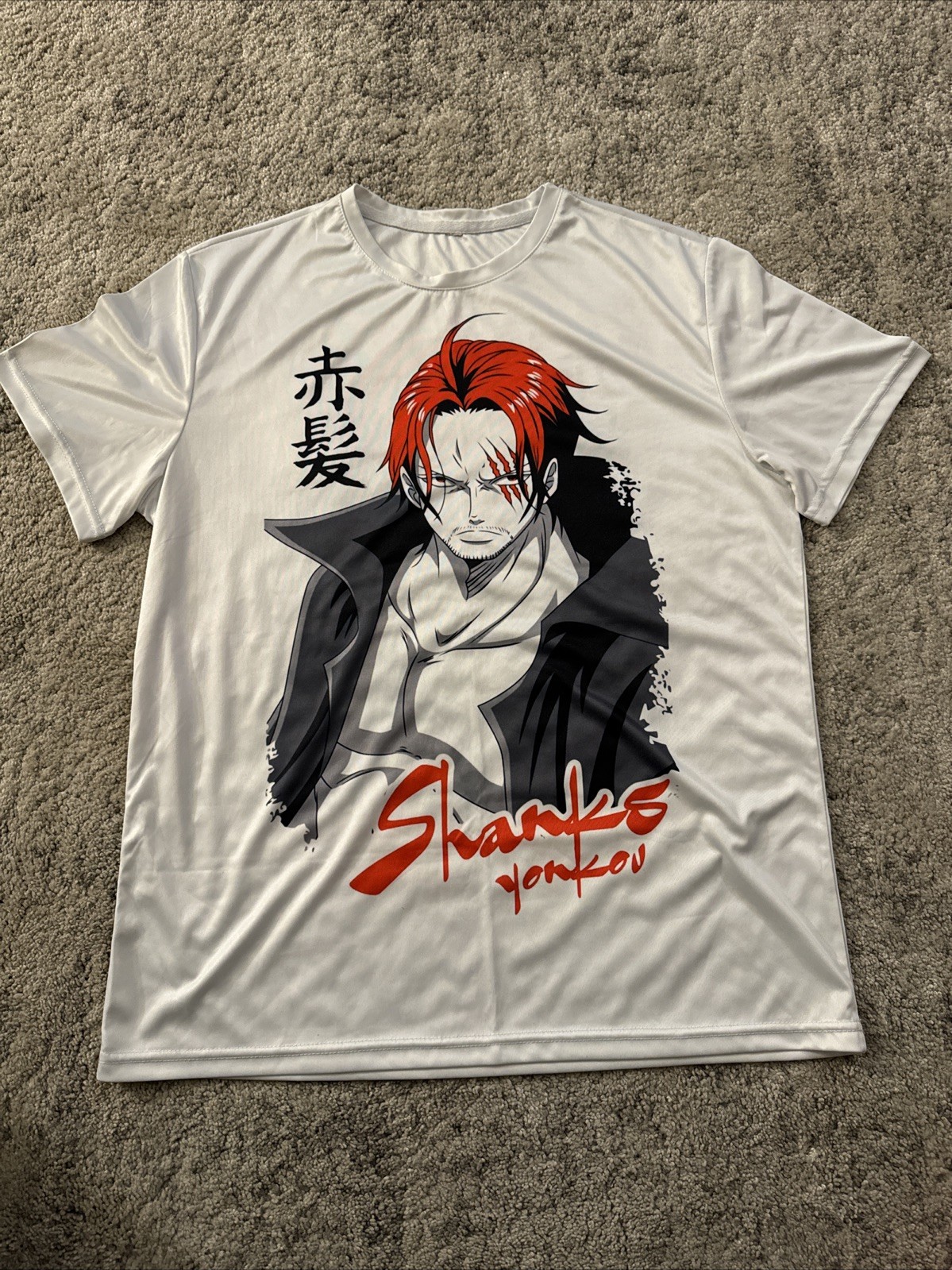 One Piece Anime T-Shirt – Shanks Yonko Graphic Tee Red Hair Pirate Crew Unisex