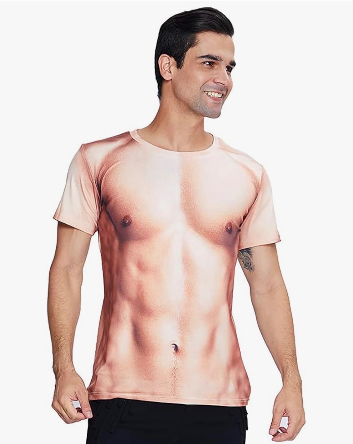 NWT Raisevern Naked Chest Muscles Man Male short sleeve shirt MENS M XXL gallery