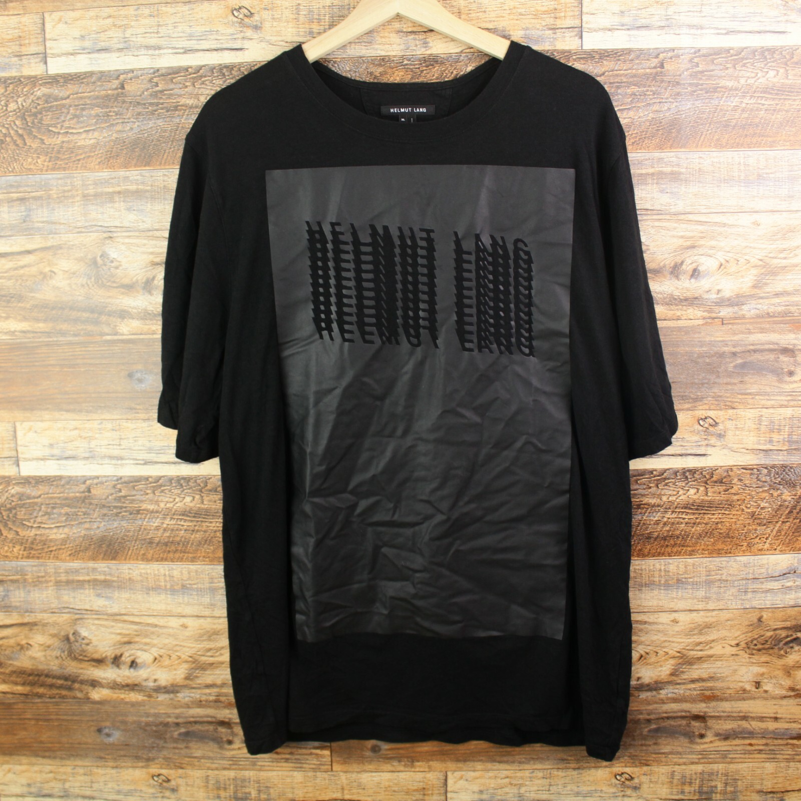 Helmut Lang T-shirt Size XL Black Short SleeveMens Crew Neck